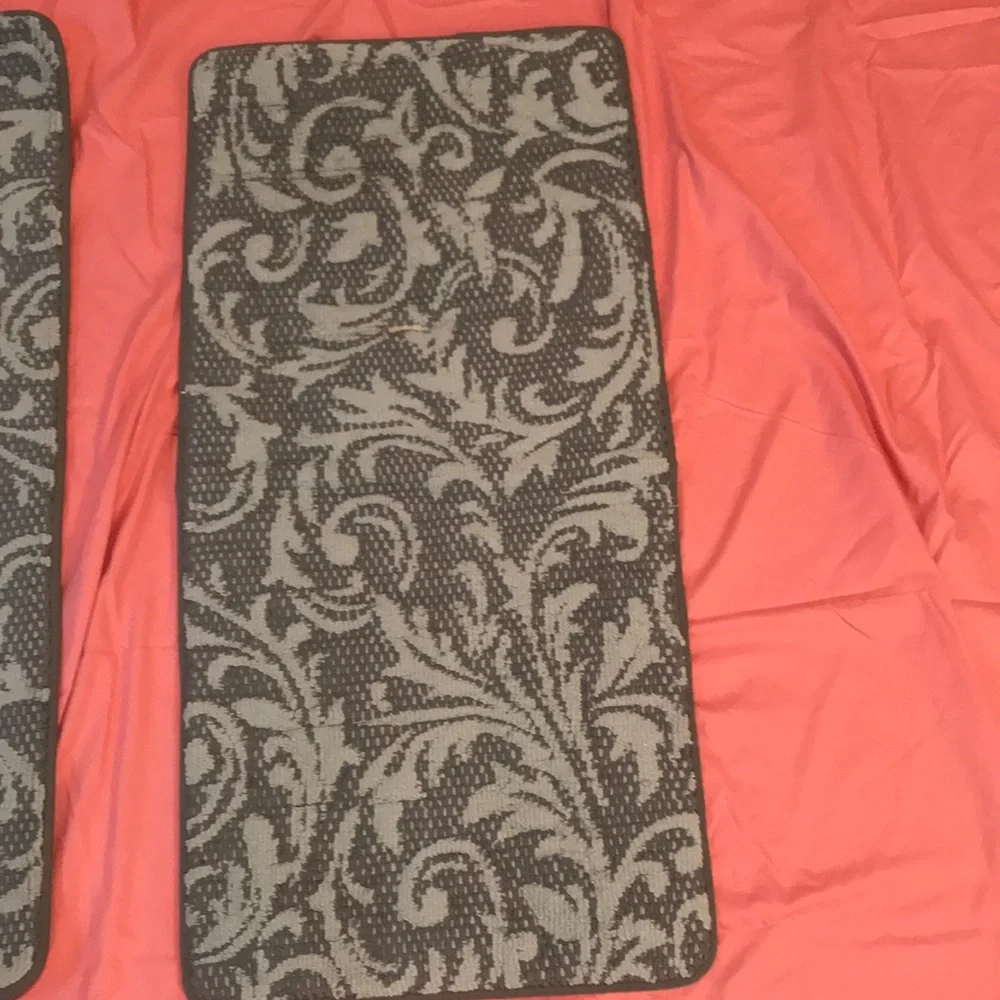 Rug Memory Foam Rugs with Swirl Pattern Green Set of 2